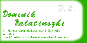 dominik malatinszki business card